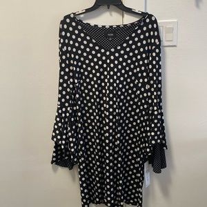 Black/white polka dot dress by MSK - XL